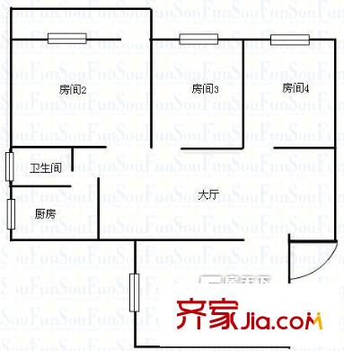 竹林境新村 4室 戶型圖