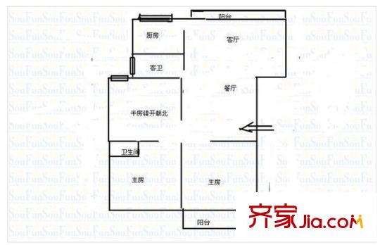 西洋新村 3室 戶型圖