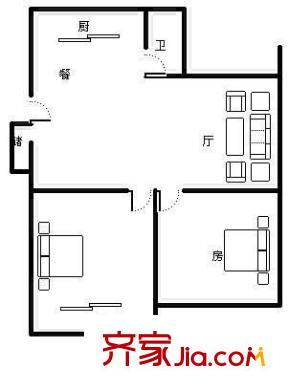 西洋新村 2室 戶型圖