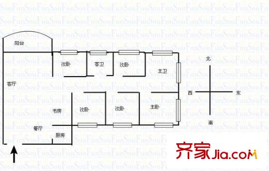 陽光城一期 5室 戶型圖