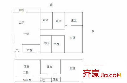 陽光城一期 5室 戶型圖