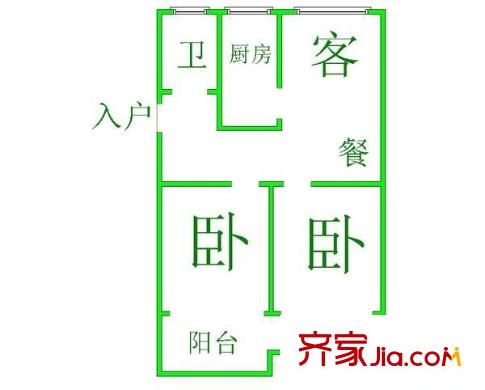 安泰中心 2室 戶型圖