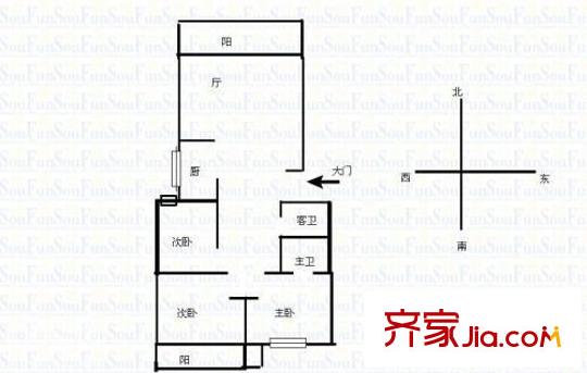 省直屏東小區(qū) 3室 戶型圖