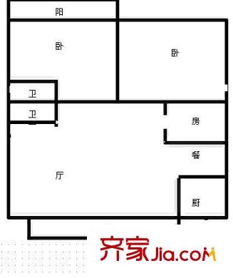 金山桔園二期嘉園戶型圖金山桔園二期嘉園 4室 戶型圖 4室2廳2衛(wèi)1廚