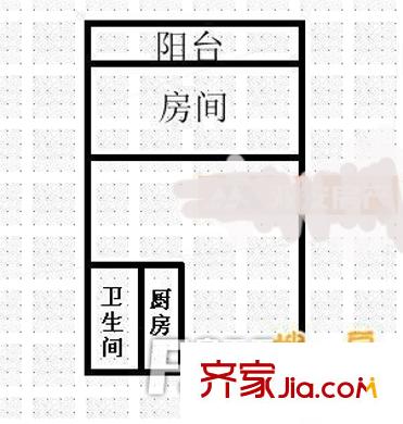 鳳凰北新村 1室 戶型圖