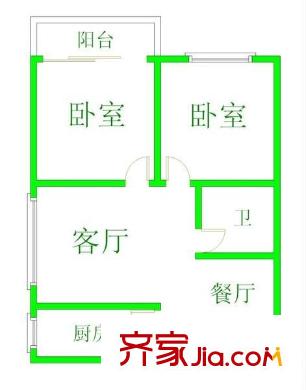 桂園怡景 2室 戶型圖