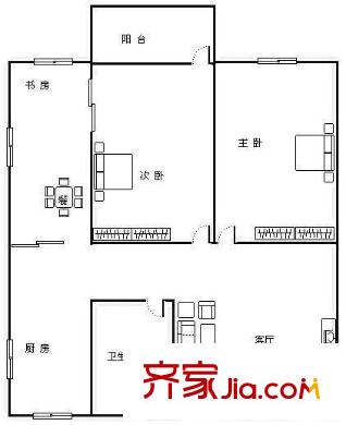 保定新村 3室 戶型圖
