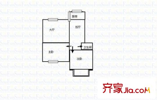 白馬花園 2室 戶型圖
