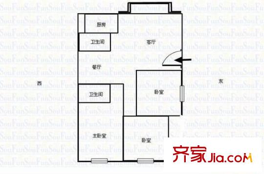 金山桔園一期吉苑戶型圖金山桔園一期吉苑 3室 戶型圖 3室2廳2衛(wèi)1廚