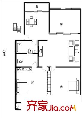 日出東方 3室 戶型圖