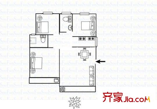 金山碧水三期秋爽苑戶型圖金山碧水三期秋爽苑 3室 戶型圖 3室2廳2衛(wèi)1廚