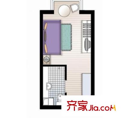 美林青城戶(hù)型圖1室1廳 戶(hù)型圖 1室1廳1衛(wèi)1廚