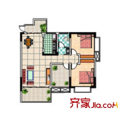 弘業(yè)俊園戶型圖2室2廳 戶型圖 2室2廳