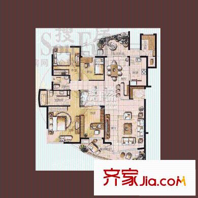 漢口春天戶型圖f1 3室2廳2衛(wèi)1廚