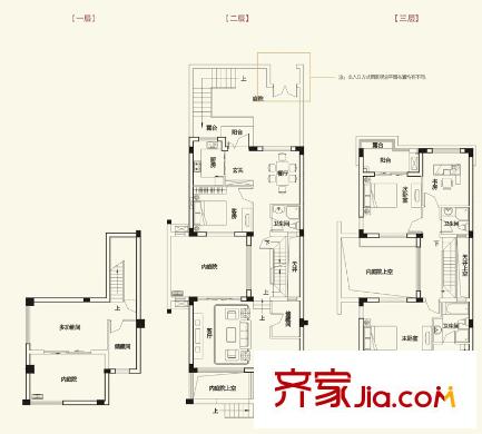 千年美麗別墅戶型圖e1戶型 5室