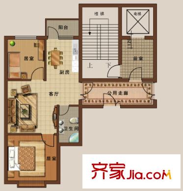 碧波山莊怡園公寓戶型圖2室2廳 戶型圖 2室2廳1衛(wèi)1廚