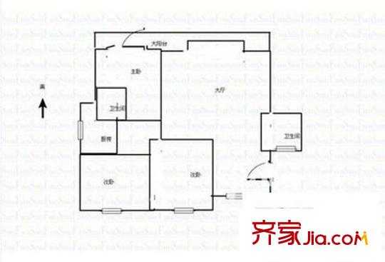 中山花園 3室 戶型圖