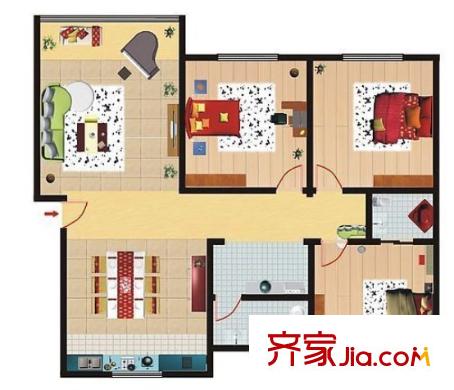 望山門新都戶型圖3室2廳 3室2廳