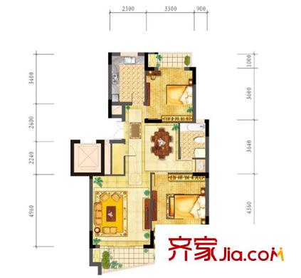 萬家湖社區(qū)（還建房）戶型圖萬家湖社區(qū) 戶型圖 2室2廳