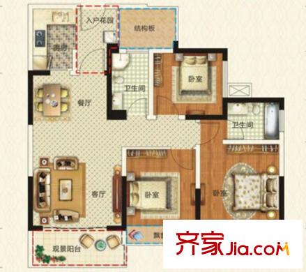 四清里社區(qū)戶型圖3室2廳 3室2廳