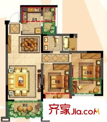 祥和家園戶型圖2室2廳 戶型圖 2室2廳