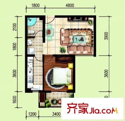 金茂小區(qū)戶型圖1室2廳 戶型圖 1室2廳1衛(wèi)1廚