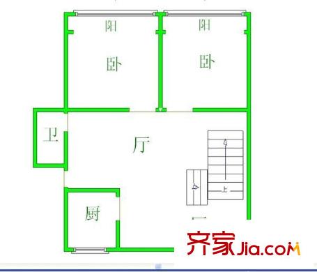 福源居小區(qū) 2室 戶型圖