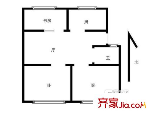 閩江花園戶型圖2室戶型圖 2室1廳1衛(wèi)1廚