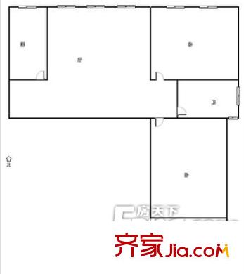 興旺花園戶型圖2室戶型圖 2室1廳1衛(wèi)1廚