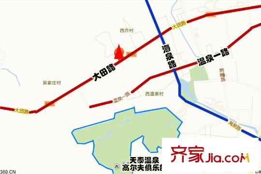 海信溫泉王朝交通坐標(biāo)圖
