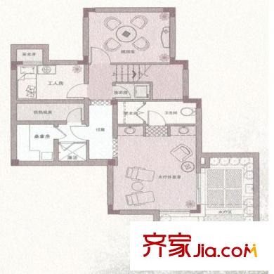 芭東小鎮(zhèn)SBW1套型地下室戶型圖 3室1廳1衛(wèi)