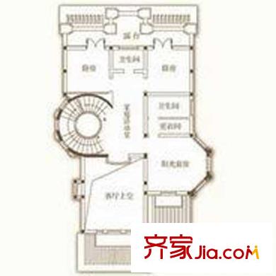 天泰藍(lán)泉?jiǎng)e墅H德式新天鵝堡二層 4室2廳1衛(wèi)