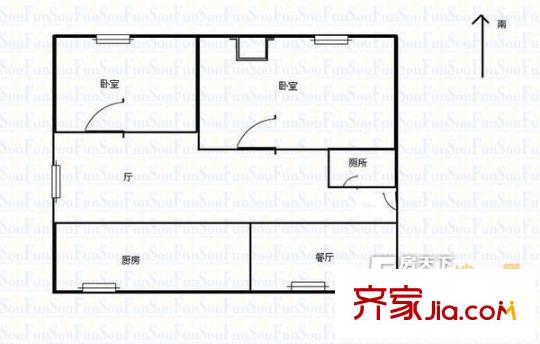 盈泰嘉園戶型圖2室戶型圖 2室2廳1衛(wèi)1廚
