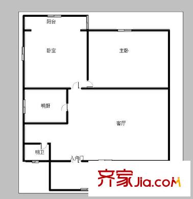 瑞昌路小區(qū)戶型圖2室戶型圖 2室1廳1衛(wèi)1廚