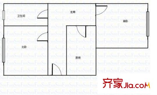 東仲小區(qū) 2室 戶型圖