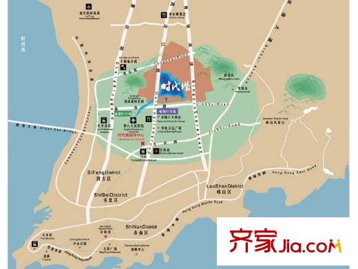 嘉凱城時代城翡翠郡交通圖