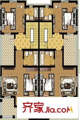 濟州麒麟山莊13-05-58地產韓國別墅戶型1-2層 2室2廳2衛(wèi)1廚