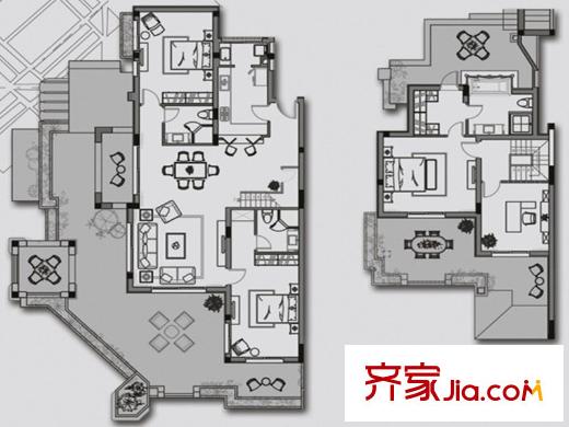 麥爾文藝墅戶型圖 4室2廳3衛(wèi)
