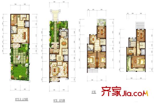 玫瑰庭院別墅聯(lián)排別墅B戶型 6室3廳4衛(wèi)1廚