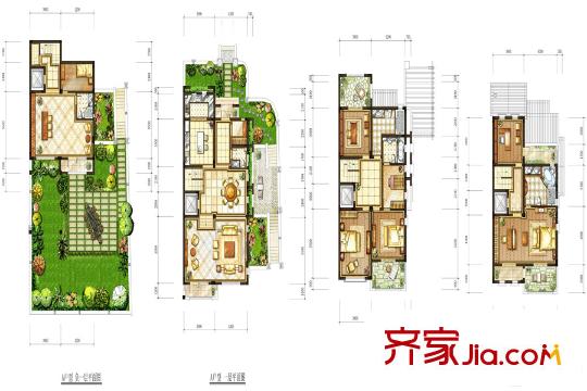 玫瑰庭院別墅聯(lián)排別墅A戶型 6室3廳4衛(wèi)1廚