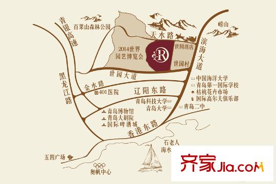 玫瑰庭院別墅交通區(qū)位圖