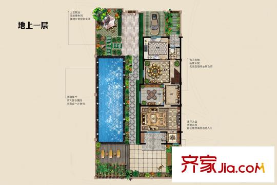 珠山秀谷?御墅12-120號(hào)樓月瀾墅戶型地上一層 4室2廳3衛(wèi)1廚