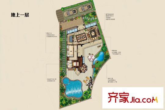 珠山秀谷?御墅12-120號(hào)樓悅瀾墅戶型地上一層 4室6廳4衛(wèi)1廚