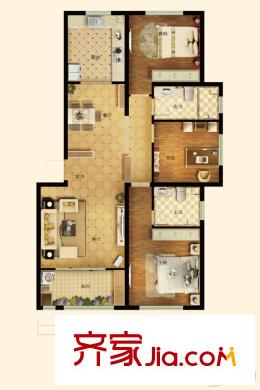 建邦聽海一期1#、2#標(biāo)準(zhǔn)層B1戶型 3室2廳2衛(wèi)1廚