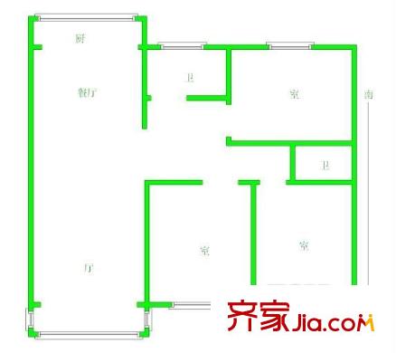 美林苑戶型圖戶型圖 3室 3室2廳2衛(wèi)1廚