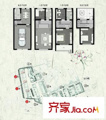 萬(wàn)福山莊戶型圖二期10-12幢標(biāo)準(zhǔn)層C-2戶型 3室1廳3衛(wèi)1廚