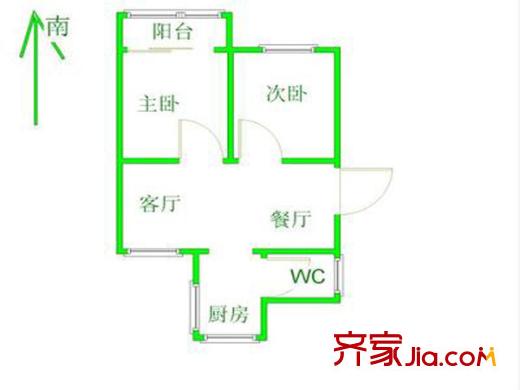 港口小區(qū)戶型圖戶型圖 2室  2室1廳1衛(wèi)1廚