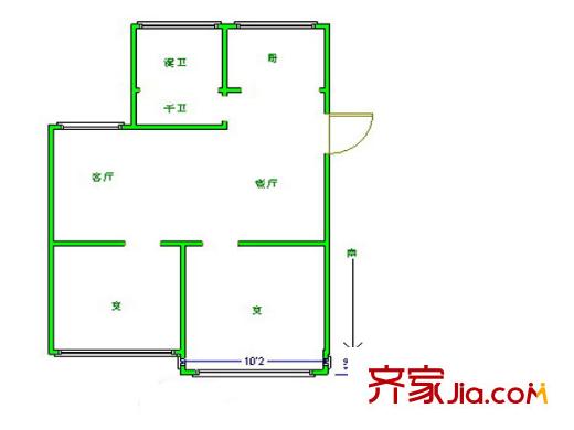 港口小區(qū)戶型圖戶型圖 2室  2室2廳1衛(wèi)1廚