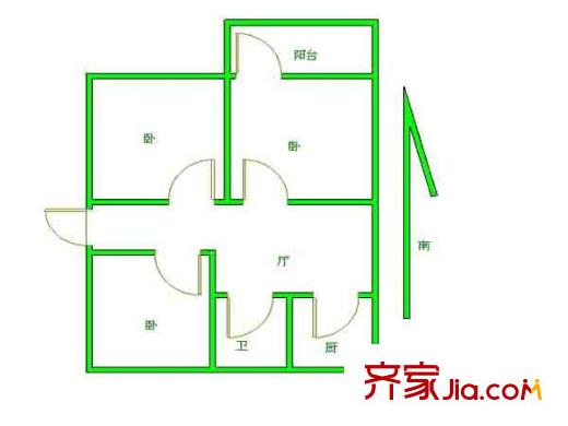汽輪五村戶型圖戶型圖 3室 3室1廳1衛(wèi)1廚