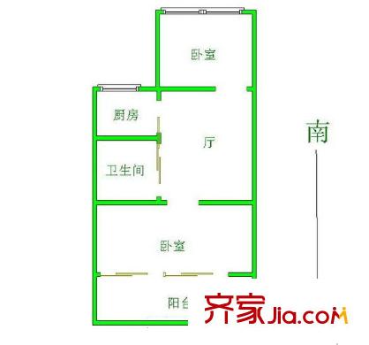 羅漢巷住宅戶(hù)型圖戶(hù)型圖 2室  2室1廳1衛(wèi)1廚